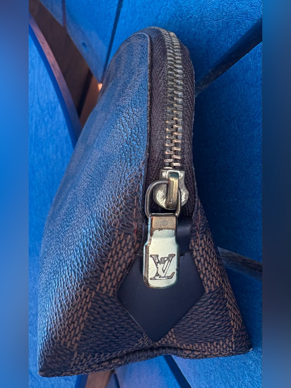 LV Damier Ebene Canvas Pouch with Gold - Picture 7 of 14